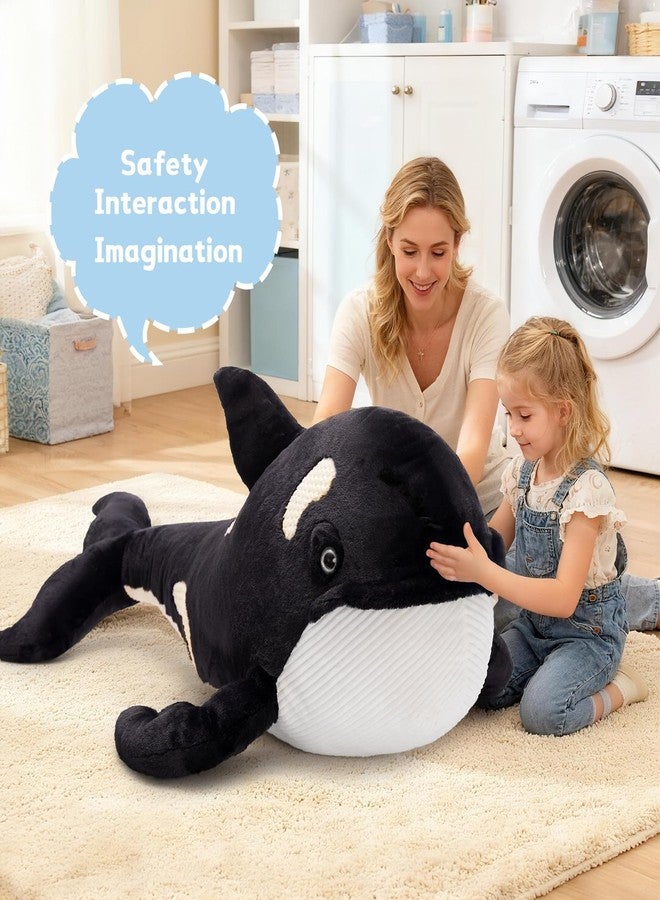 MorisMos 31.5Inch Orca Stuffed Animal, Realistic Stuffed Orca Plush Toy, Soft Killer Whale Stuffed Animal Toy Sea Animal Gift for Kids Birthday Christmas - Image 5